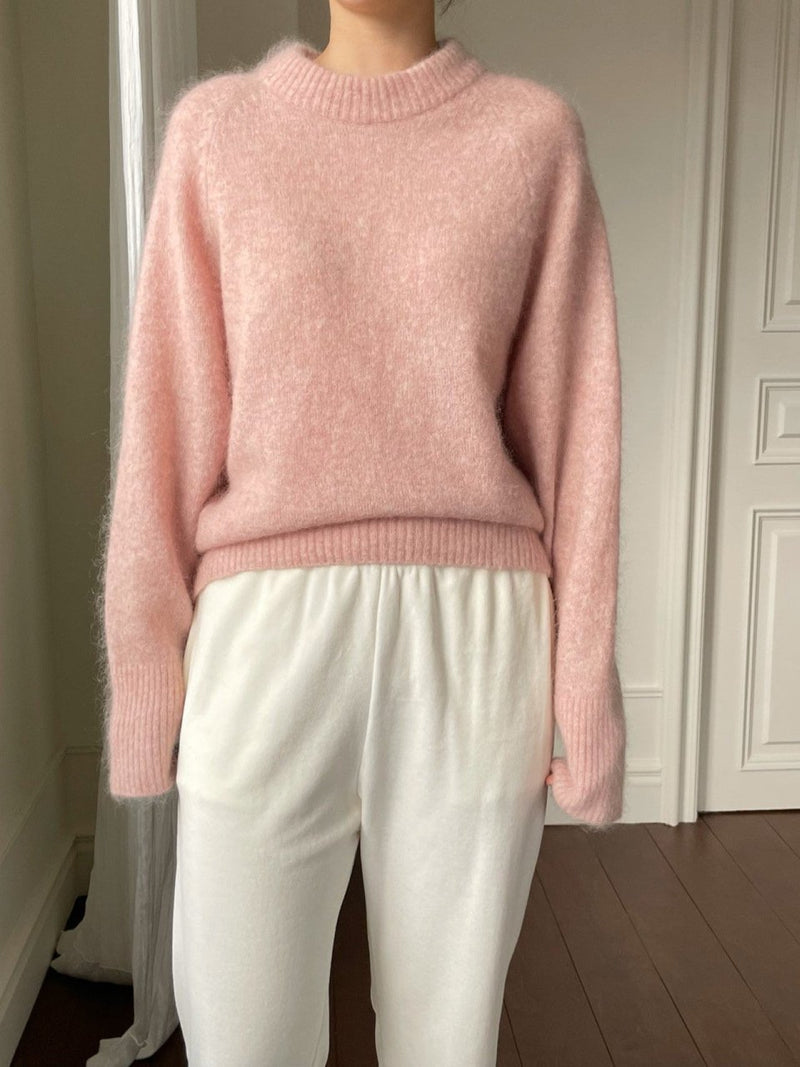 MOHAIR ROUND NECK KNIT