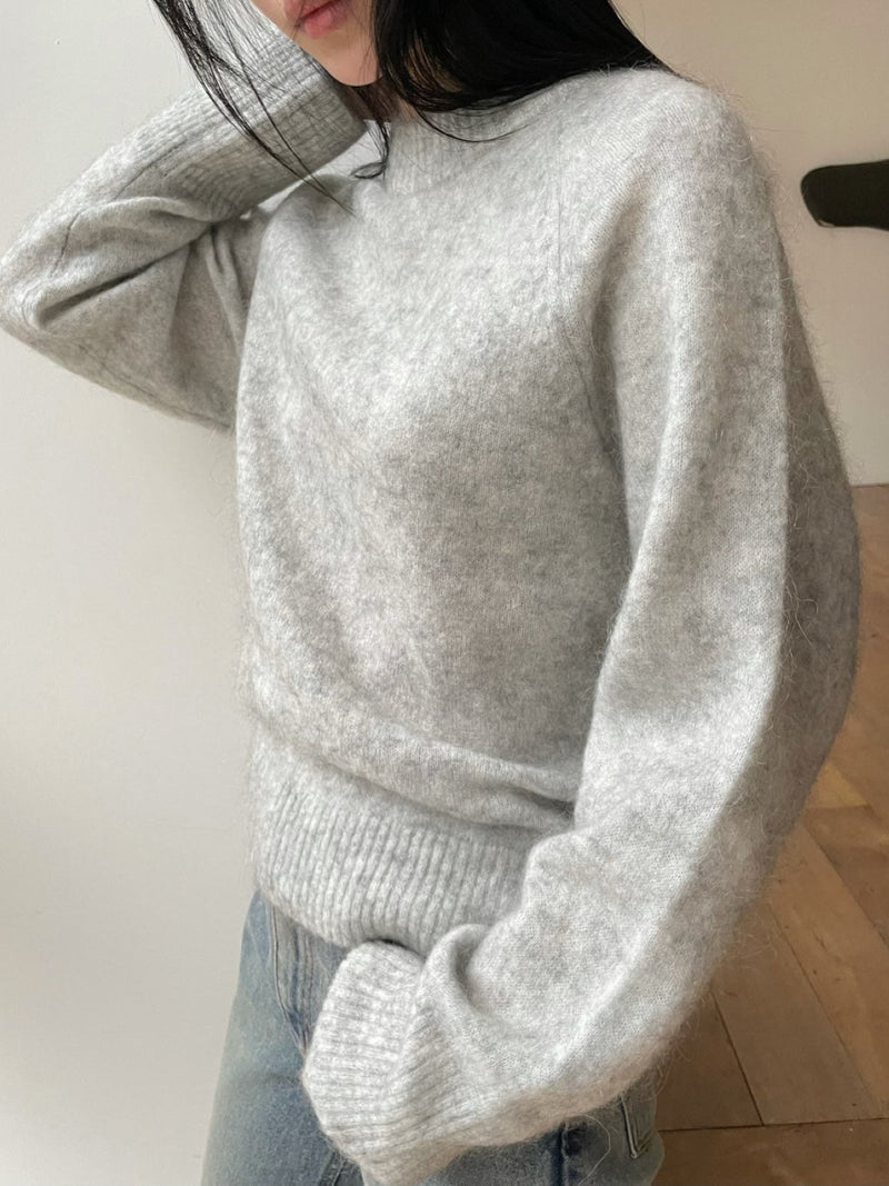 MOHAIR ROUND NECK KNIT