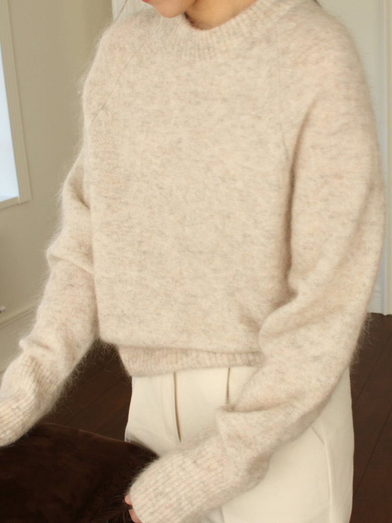 MOHAIR ROUND NECK KNIT