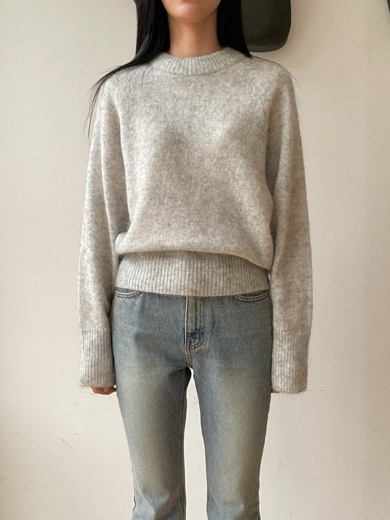 MOHAIR ROUND NECK KNIT