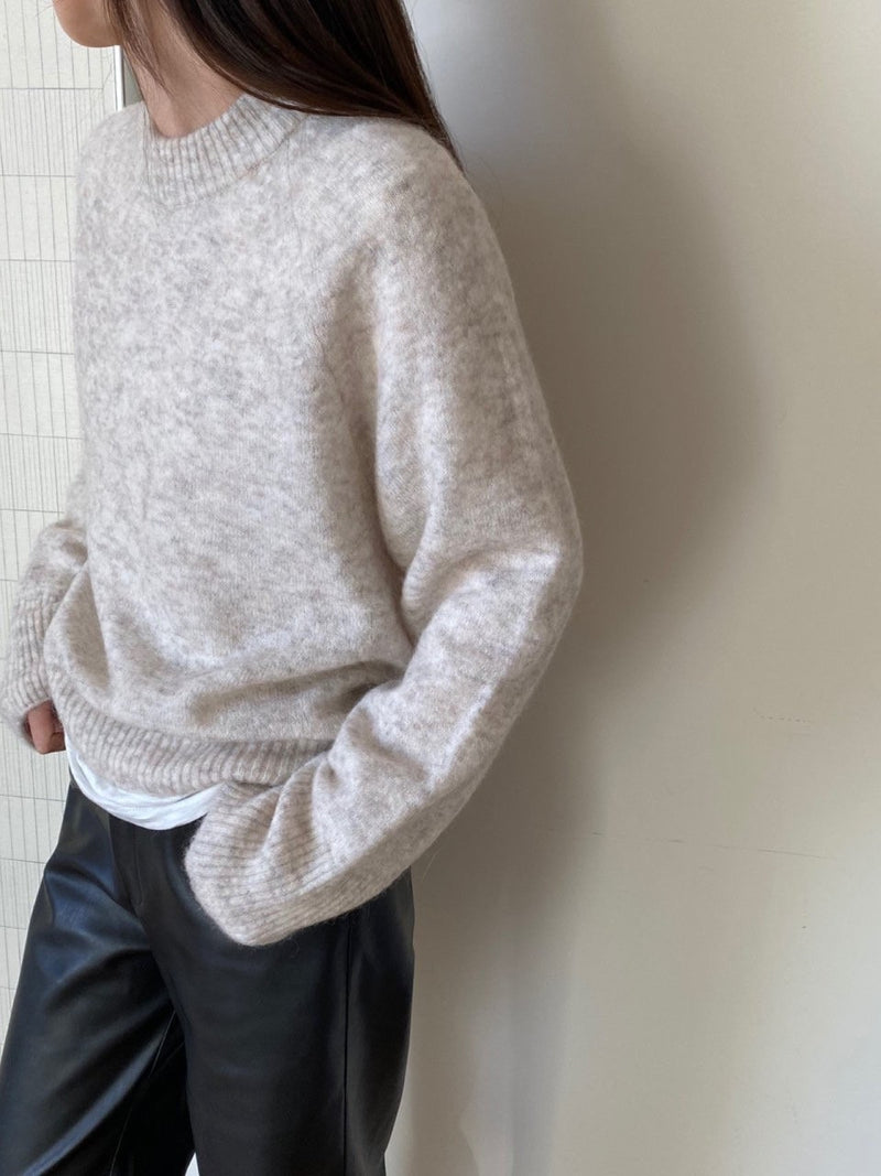 MOHAIR ROUND NECK KNIT