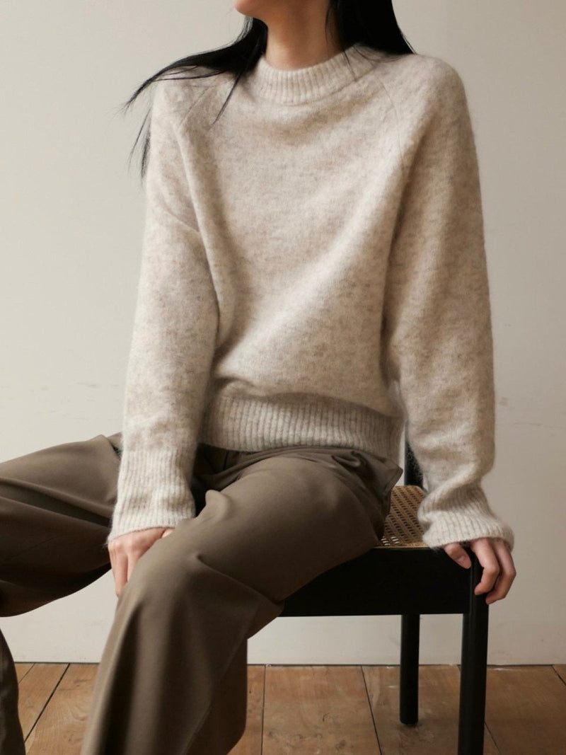 MOHAIR ROUND NECK KNIT