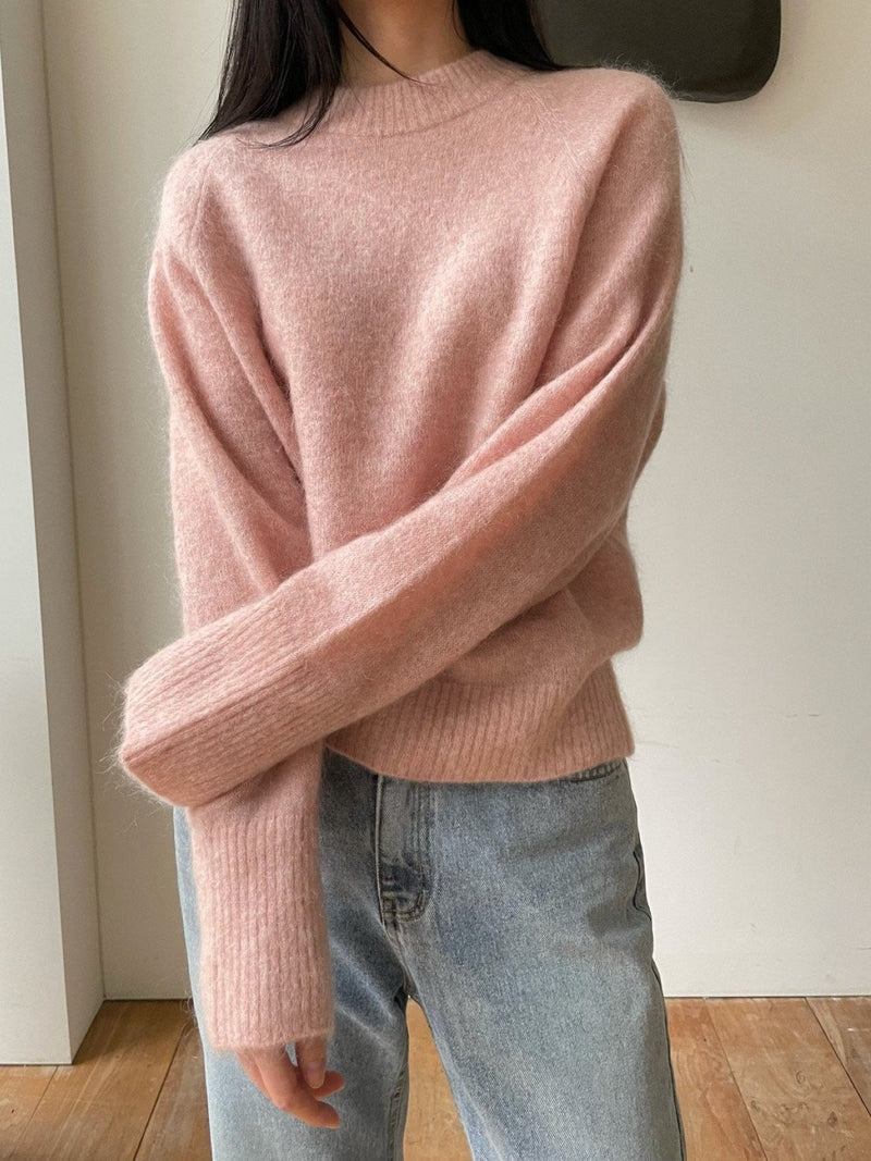 MOHAIR ROUND NECK KNIT