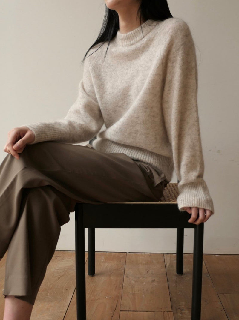 MOHAIR ROUND NECK KNIT