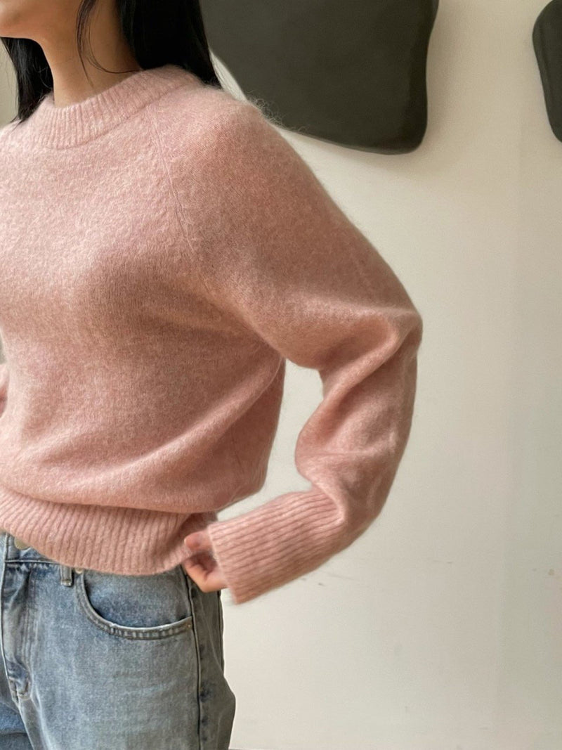 MOHAIR ROUND NECK KNIT