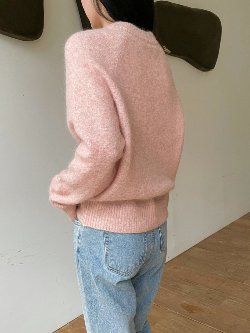 MOHAIR ROUND NECK KNIT