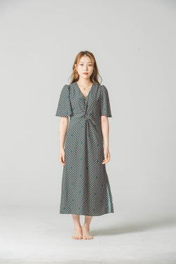 PATTERNED MIDI DRESS
