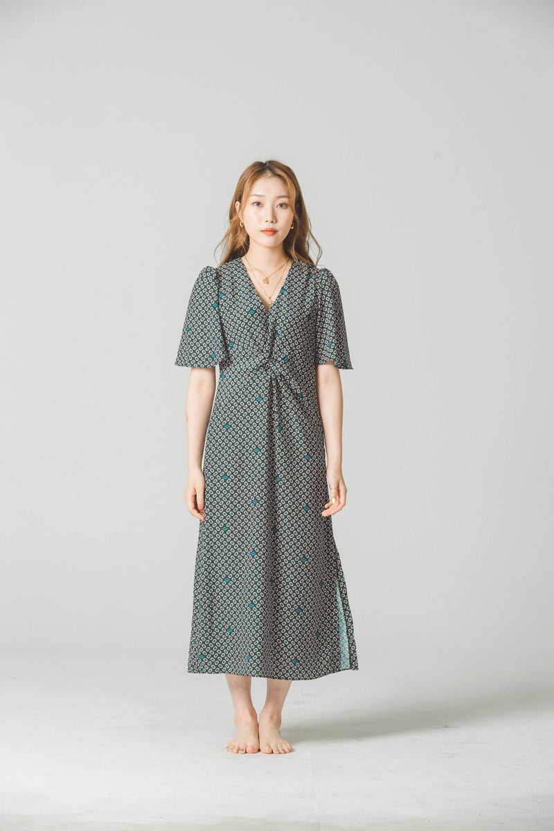 PATTERNED MIDI DRESS