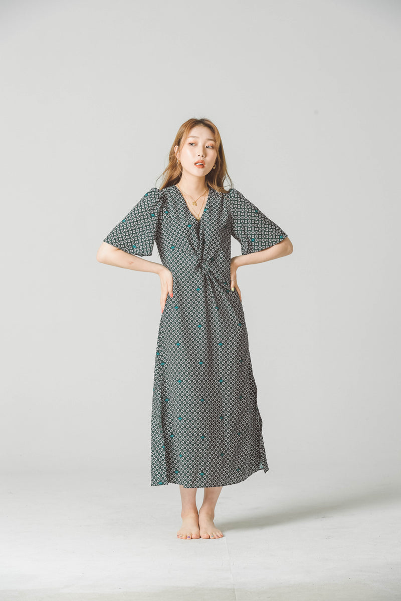 PATTERNED MIDI DRESS