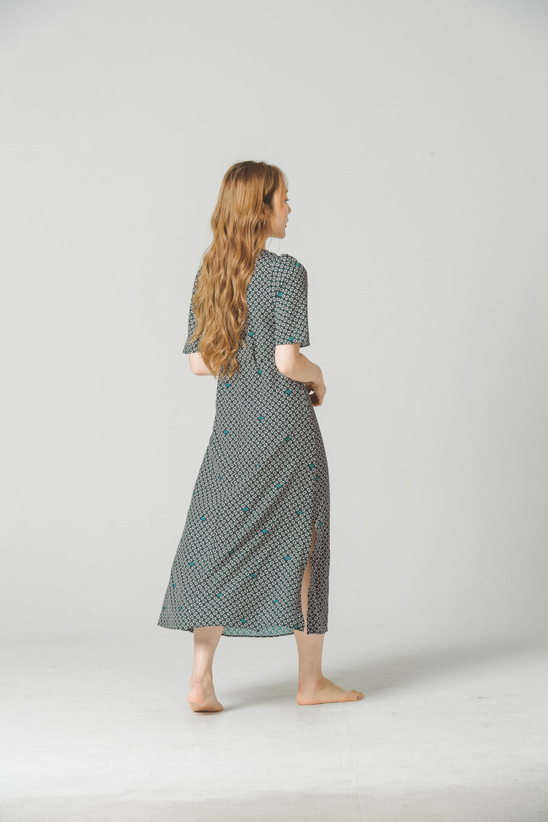 PATTERNED MIDI DRESS