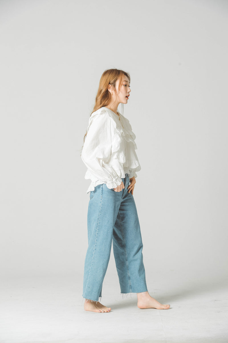 STRUCTURED RUFFLE BLOUSE