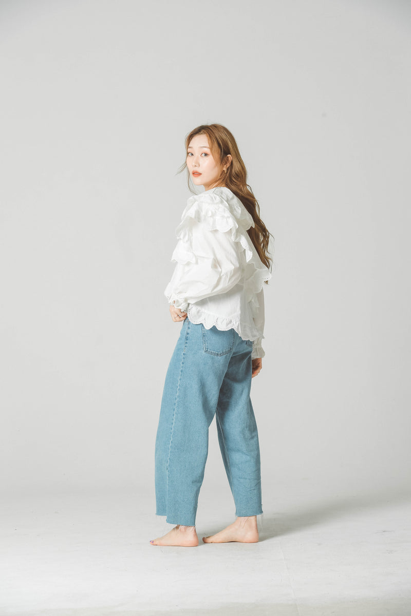 STRUCTURED RUFFLE BLOUSE