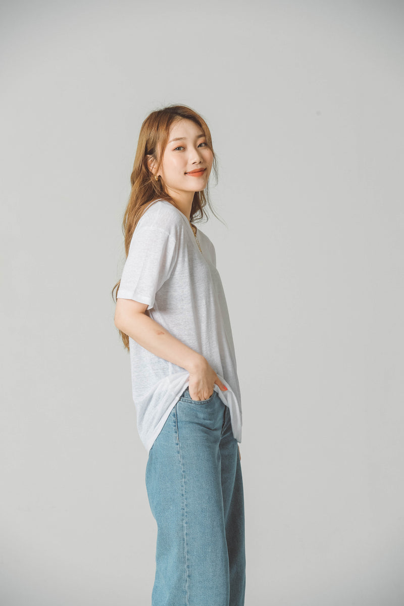 LINEN SHORT SLEEVE T-SHIRT