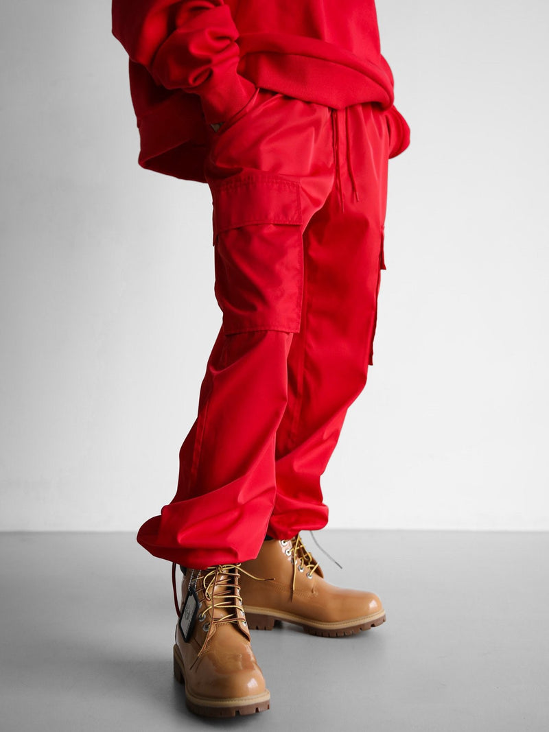 NYLON DRAWSTRING POCKET CARGO PANTS