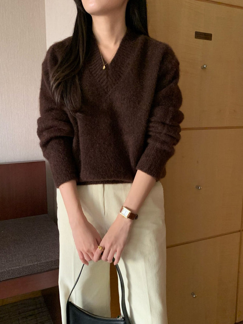 NEROLI MOHAIR V NECK KNIT