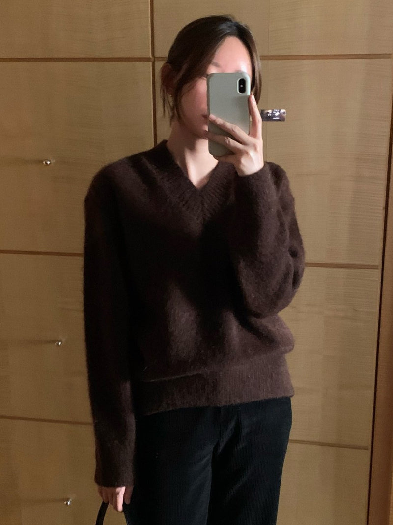 NEROLI MOHAIR V NECK KNIT