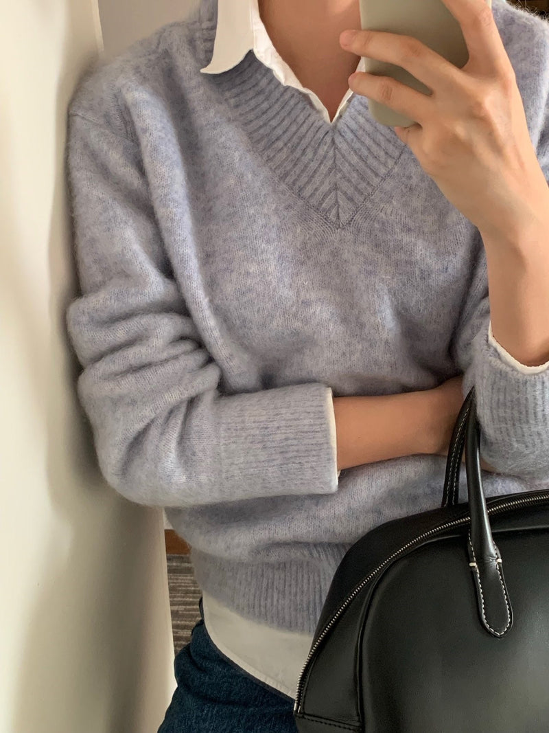 NEROLI MOHAIR V NECK KNIT