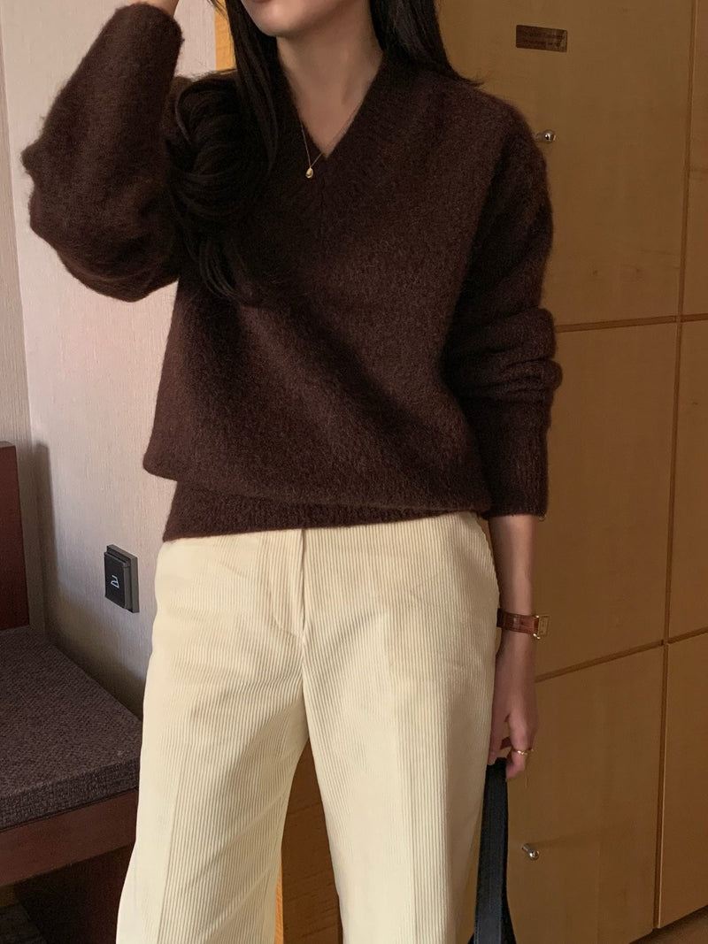 NEROLI MOHAIR V NECK KNIT
