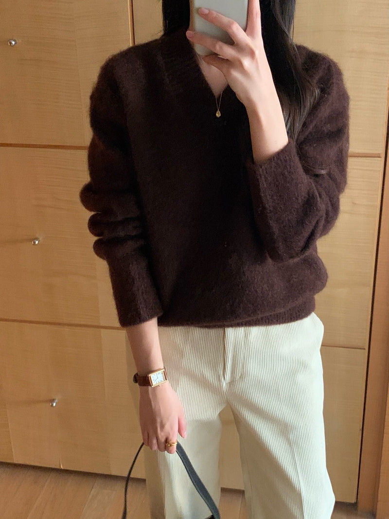 NEROLI MOHAIR V NECK KNIT