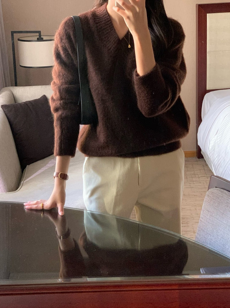 NEROLI MOHAIR V NECK KNIT