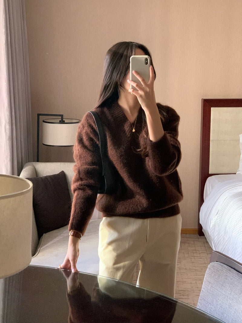NEROLI MOHAIR V NECK KNIT