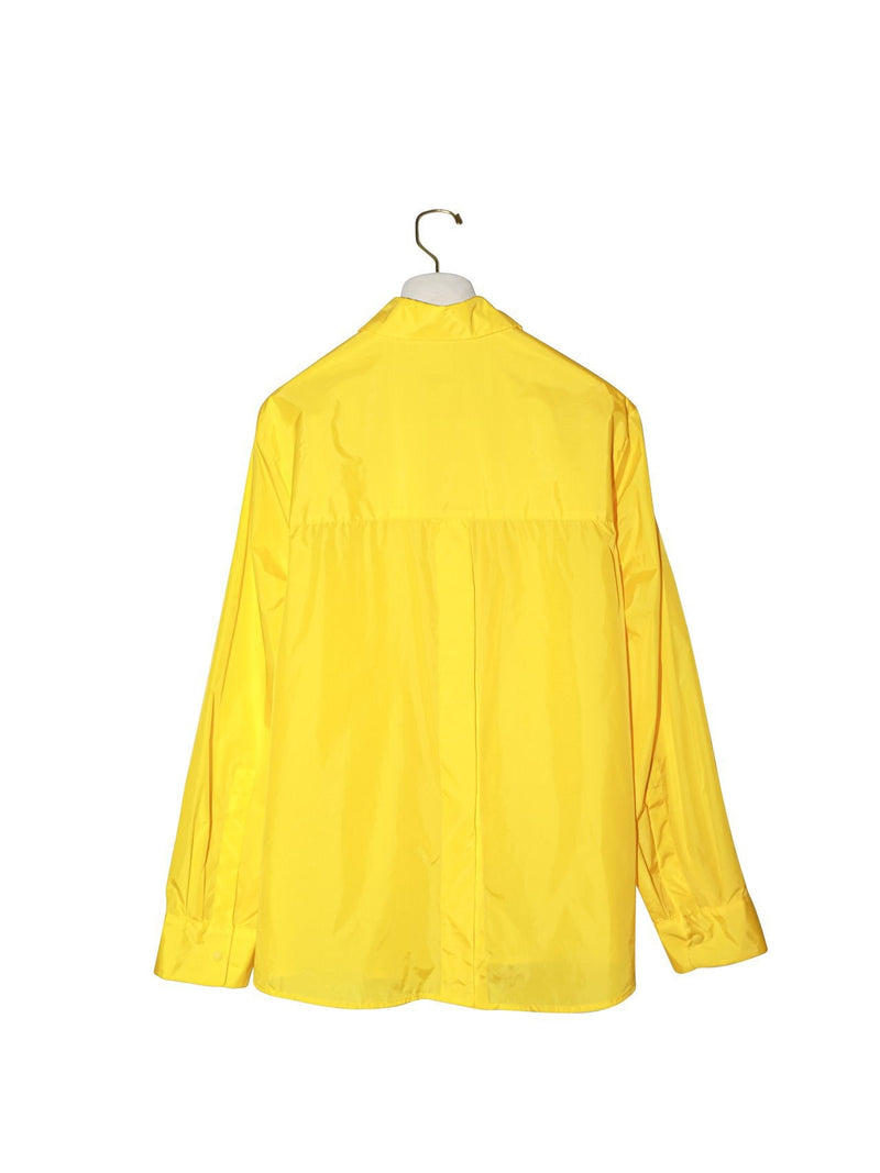 NYLON BACK SLIT DETAIL OVERSIZED SHIRT