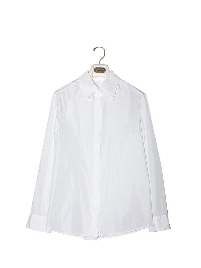 NYLON BACK SLIT DETAIL OVERSIZED SHIRT