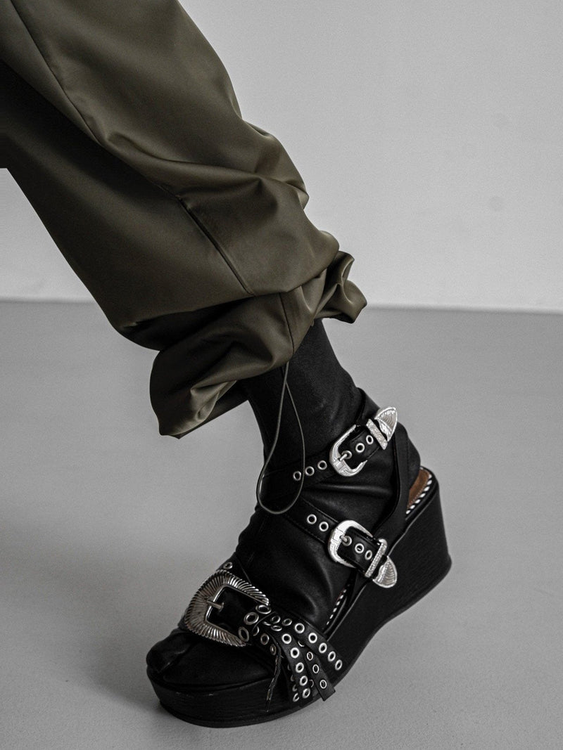 NYLON DRAWSTRING POCKET CARGO PANTS