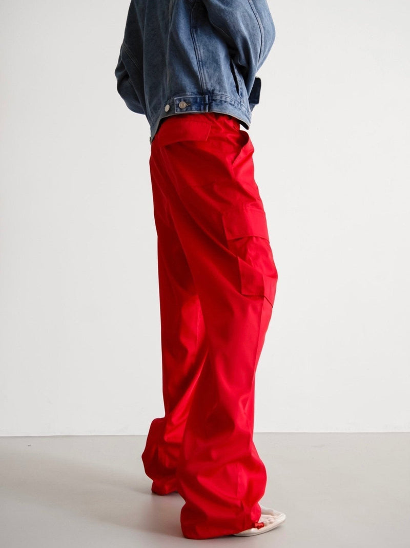 NYLON DRAWSTRING POCKET CARGO PANTS