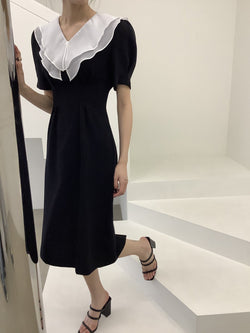 ORGANZA COLLAR SHIFT DRESS