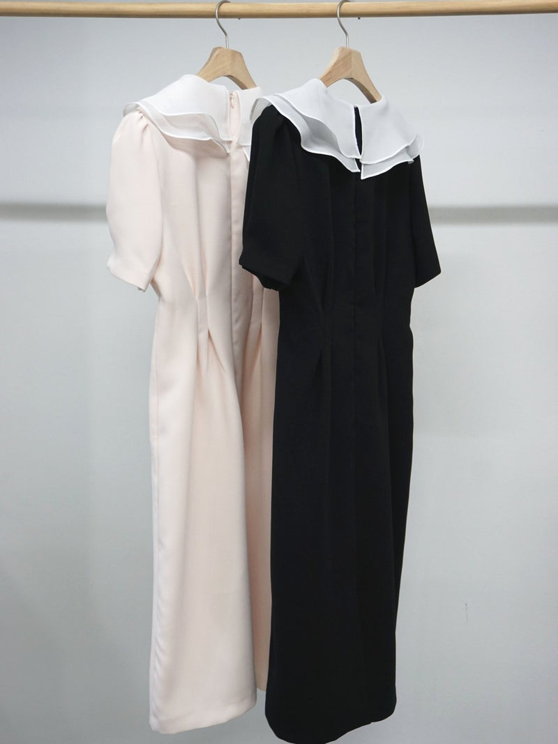 ORGANZA COLLAR SHIFT DRESS