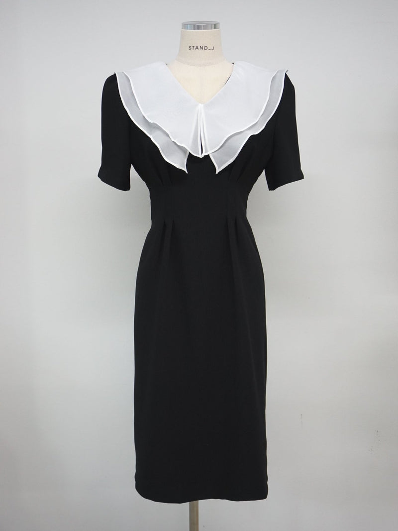 ORGANZA COLLAR SHIFT DRESS