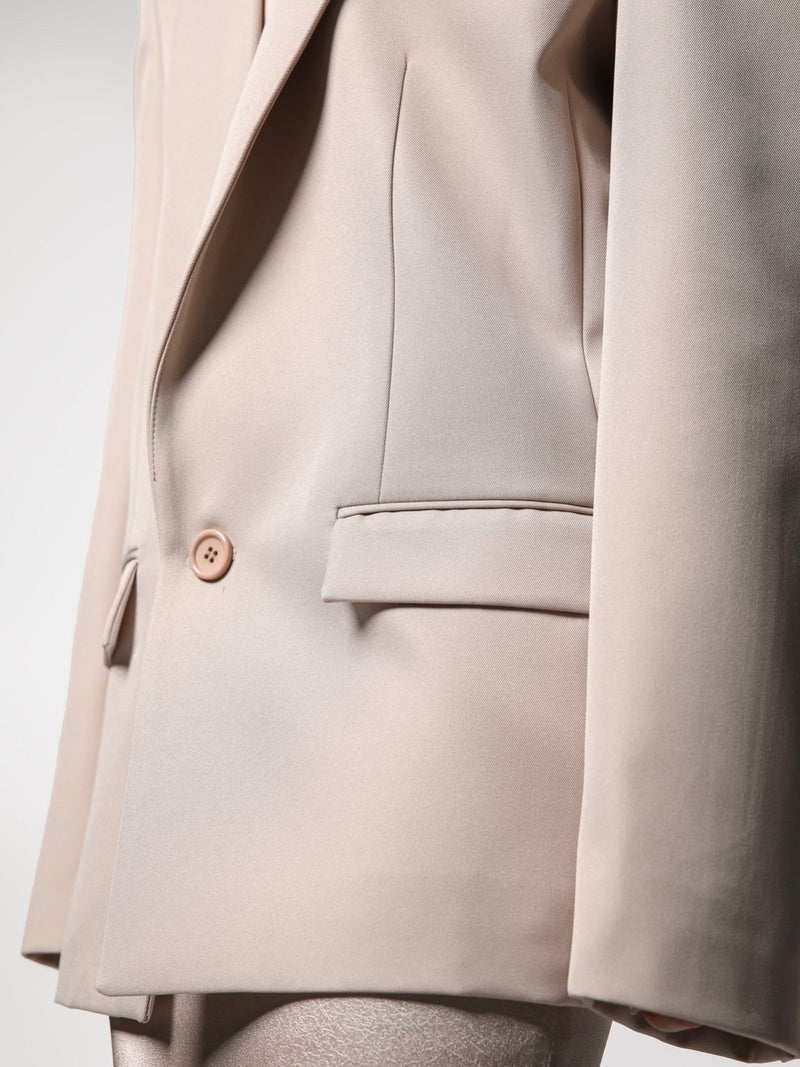 OVERSIZED SQUARE SHOULDER TWILL BLAZER