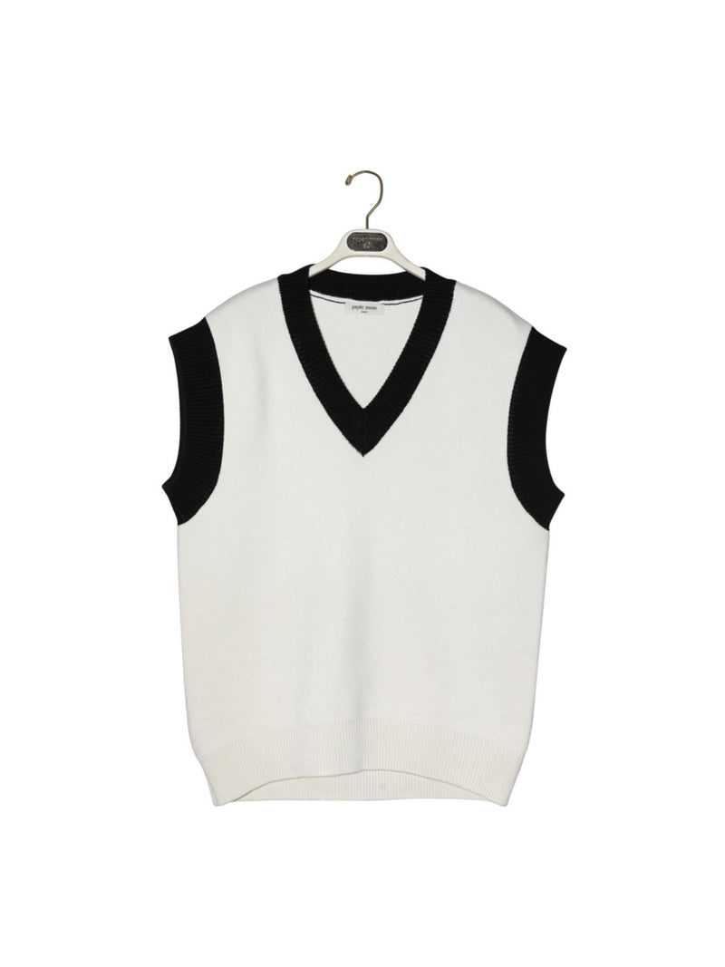 OVERSIZED V-NECK KNIT VEST