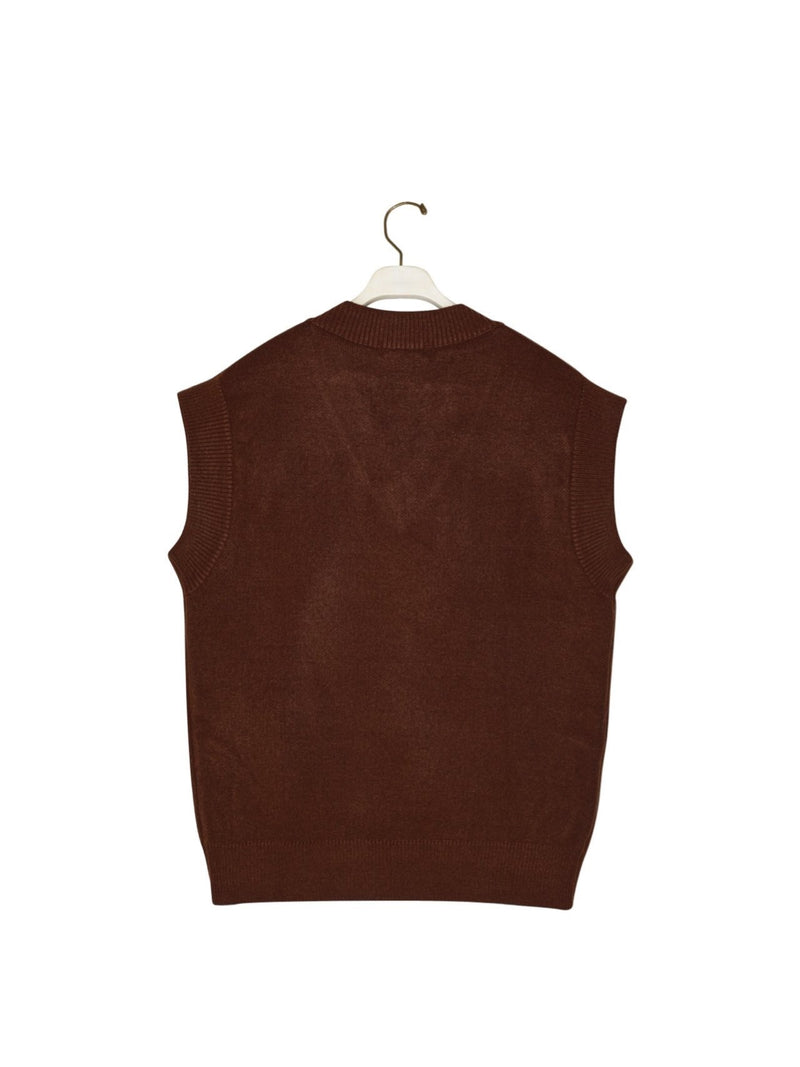 OVERSIZED V-NECK KNIT VEST