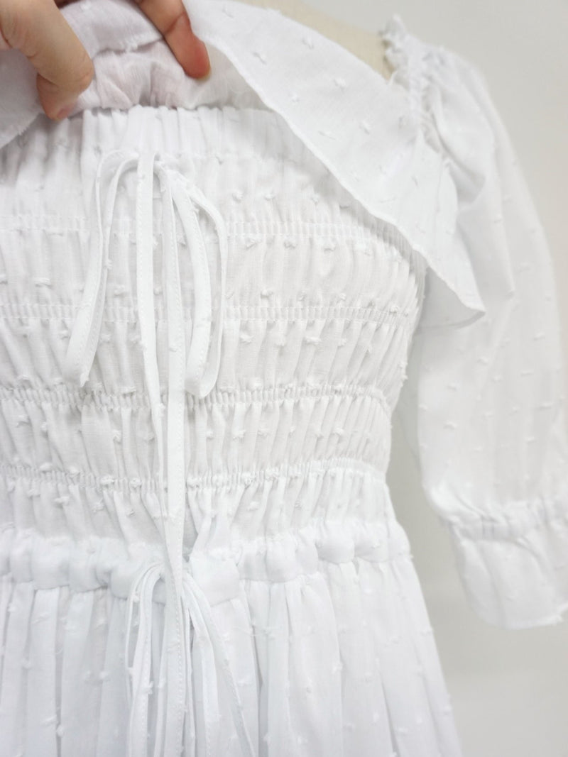 OFF SHOULDER SQUARE NECK RUCHED DRESS