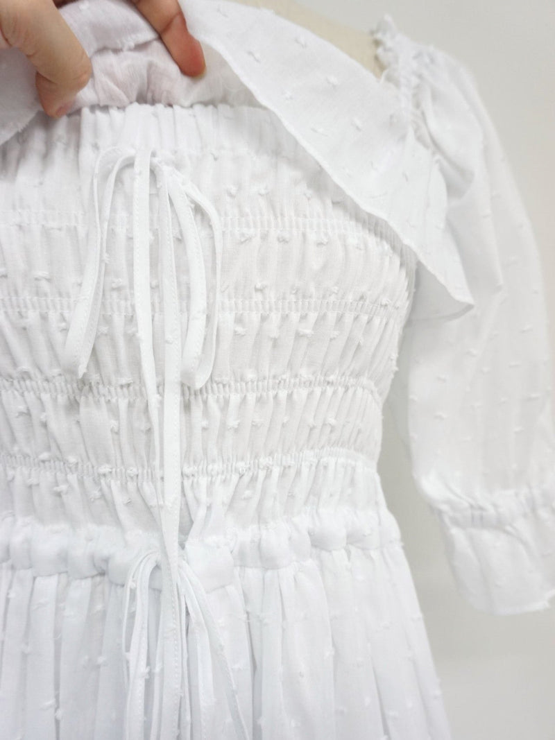 OFF SHOULDER SQUARE NECK RUCHED DRESS