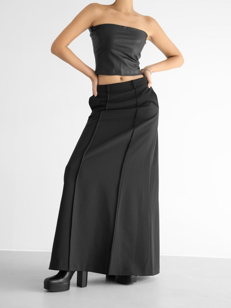 OFF SHOULDER VEGAN LEATHER TUBE TOP