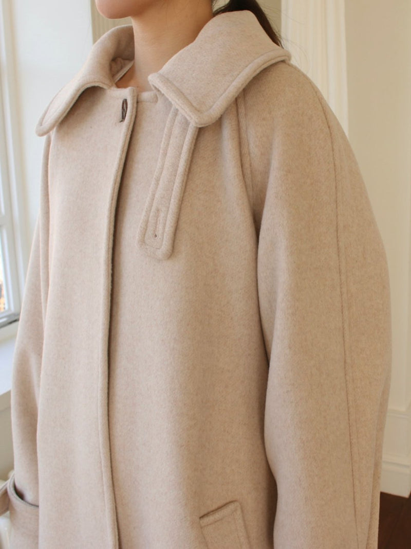 ONE BUTTON WOOL MAXI COAT