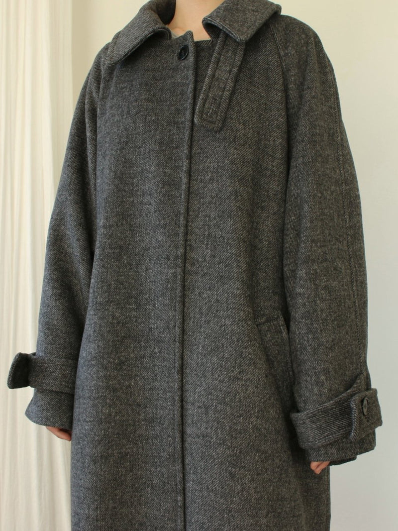 ONE BUTTON WOOL MAXI COAT