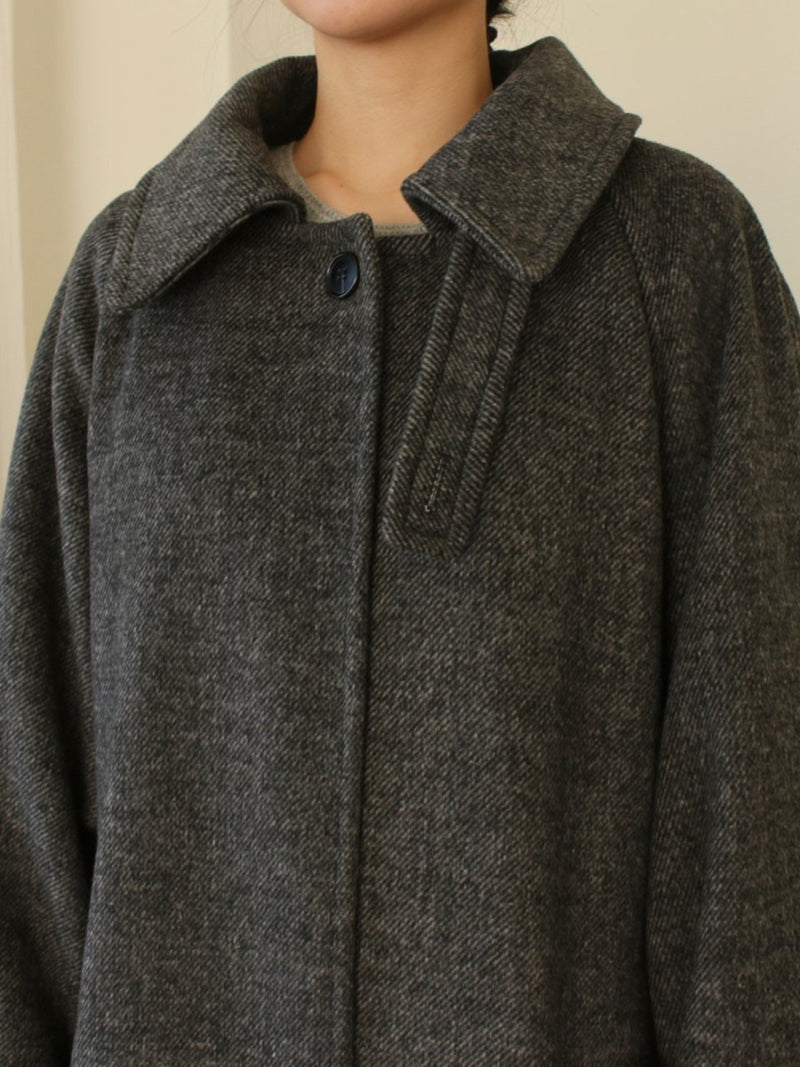 ONE BUTTON WOOL MAXI COAT