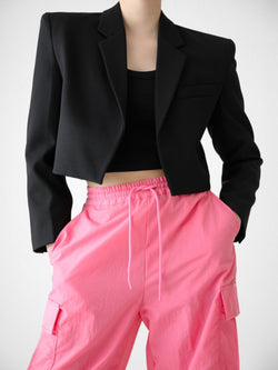 OPEN FRONT CROPPED BLAZER