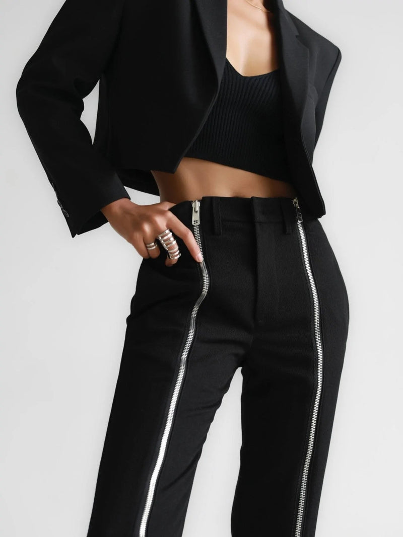 OPEN FRONT CROPPED BLAZER
