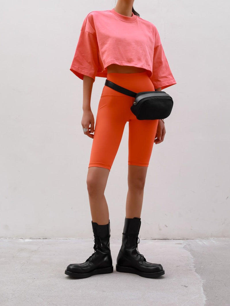 OVERSIZED CROPPED CREWNECK T-SHIRT