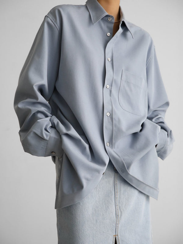 OVERSIZED CUPRO BUTTON DOWN SHIRT