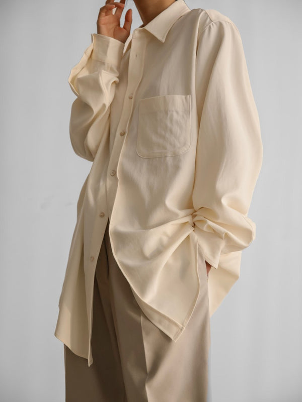 OVERSIZED CUPRO BUTTON DOWN SHIRT