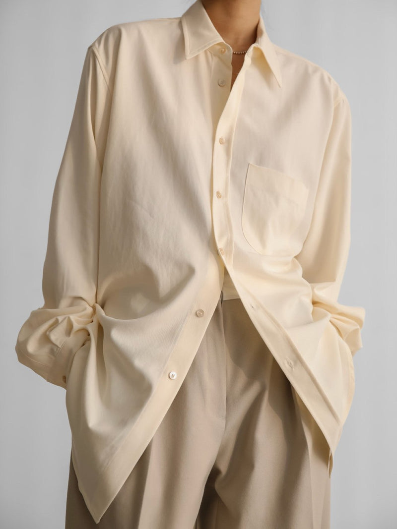 OVERSIZED CUPRO BUTTON DOWN SHIRT