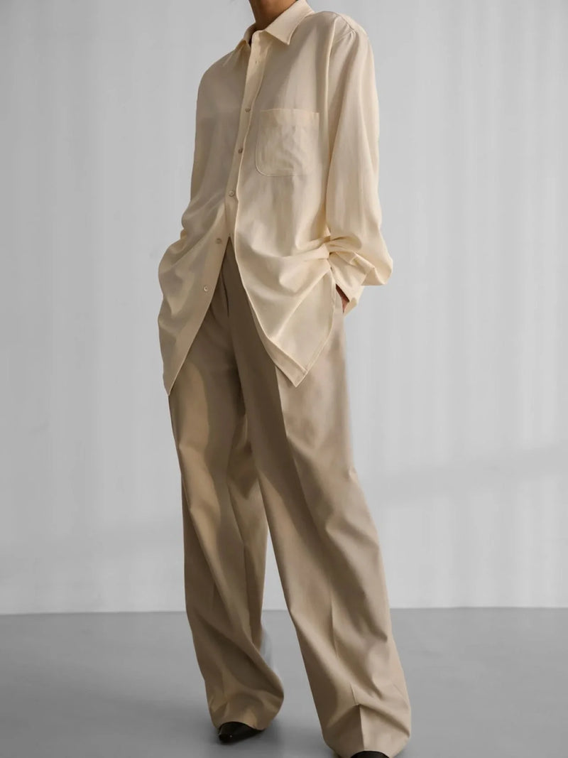 OVERSIZED CUPRO BUTTON DOWN SHIRT