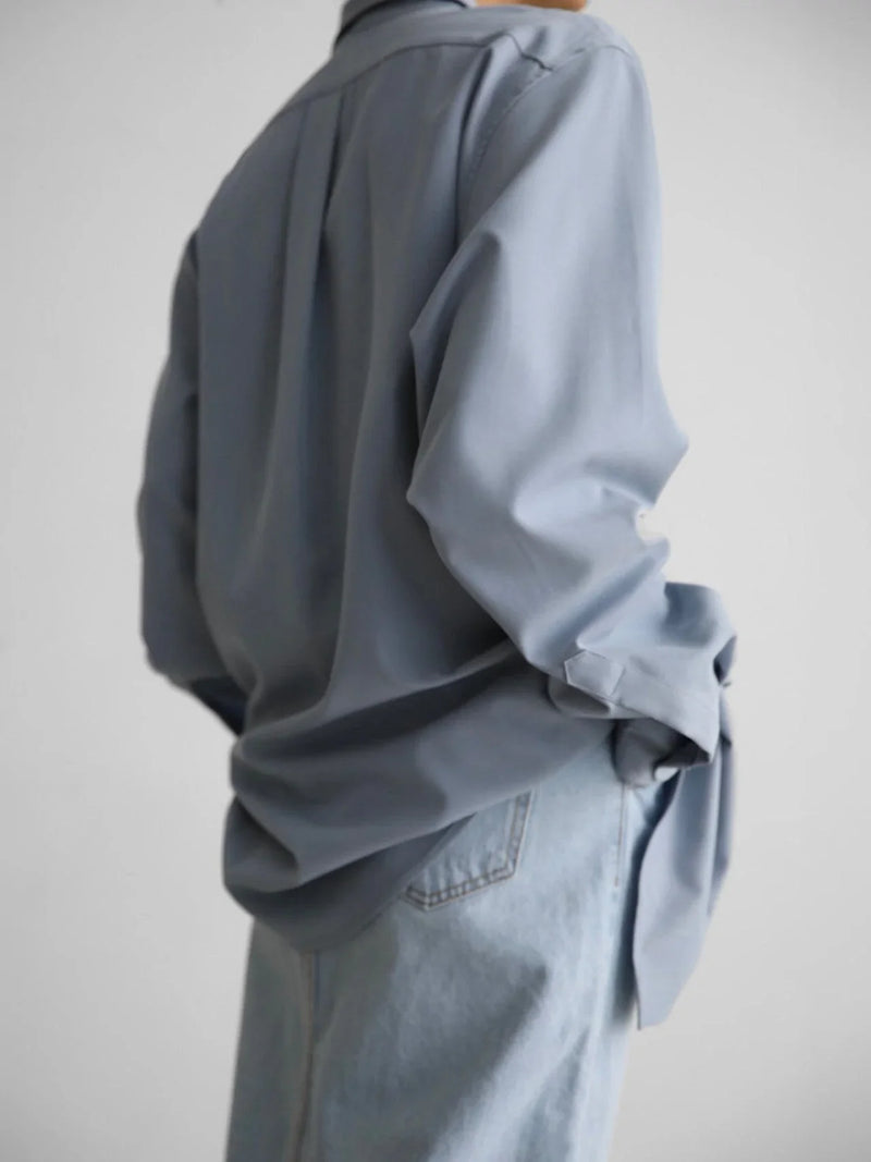 OVERSIZED CUPRO BUTTON DOWN SHIRT