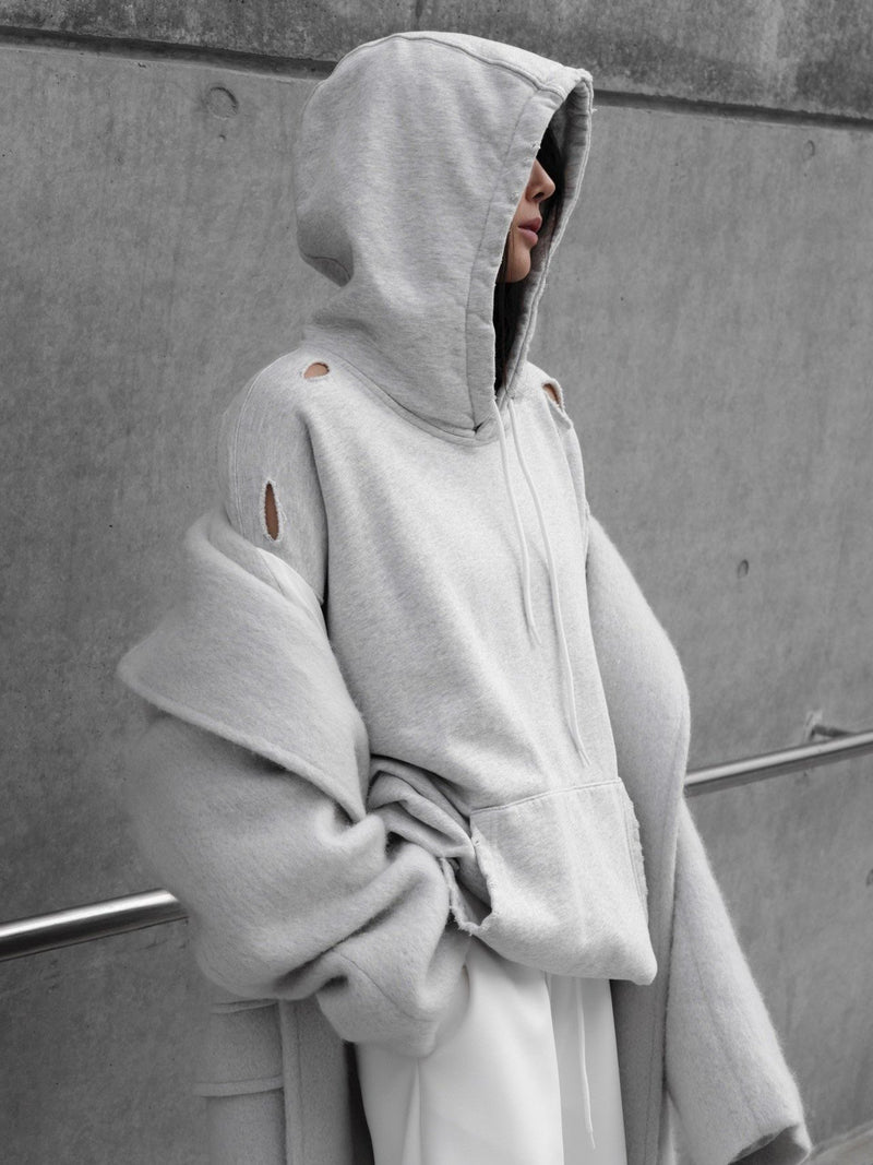 OVERSIZED CUTTED DETAIL HOODIE